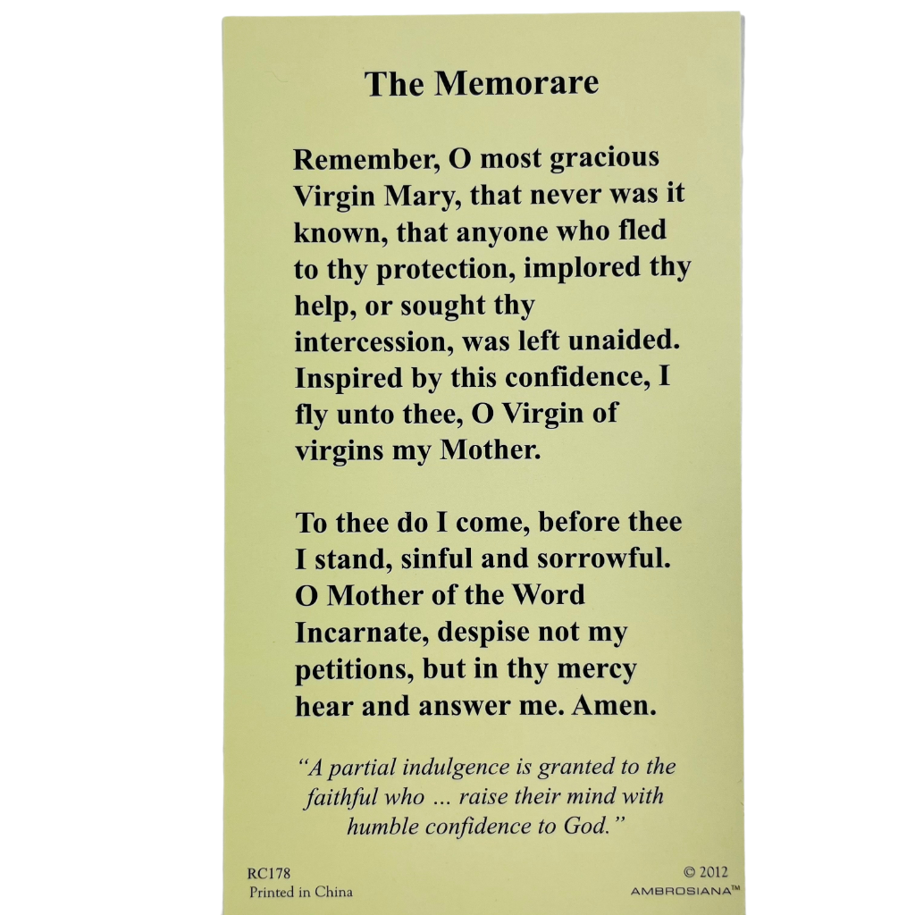 Memorare Holy Card – Maison de Marie, LLC